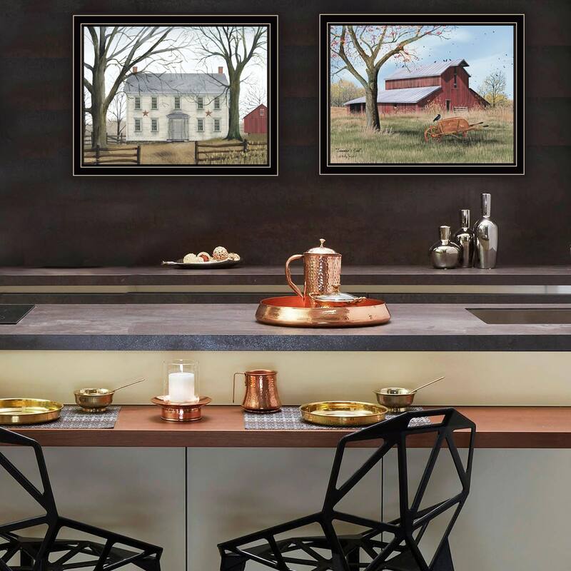 2-Piece Framed Wall Art Set - Early American Homestead, Black Frame