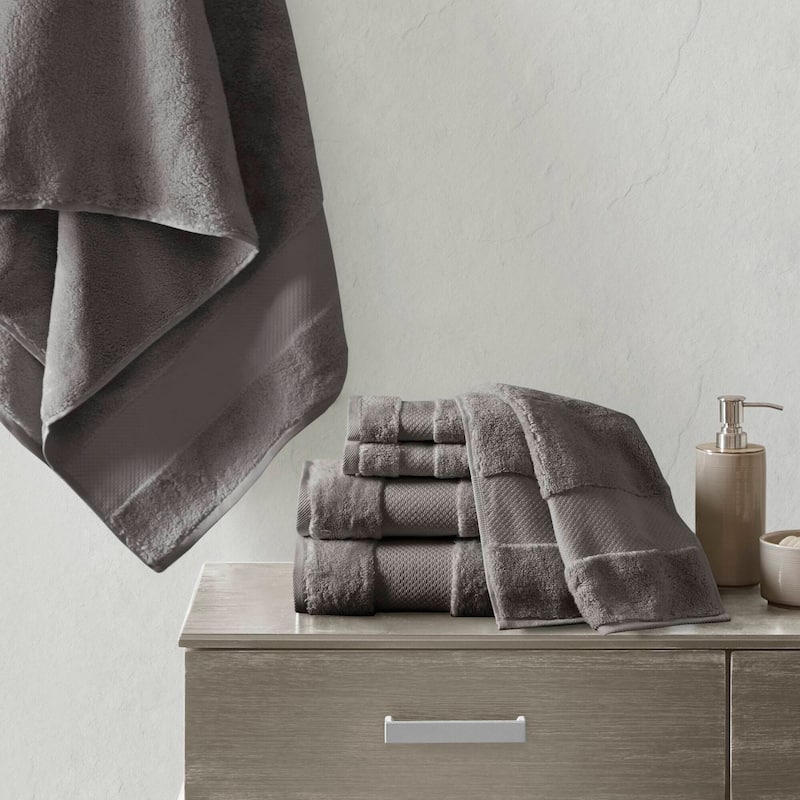 Madison Park Signature Turkish Cotton 6-piece Bath Towel Set - Charcoal