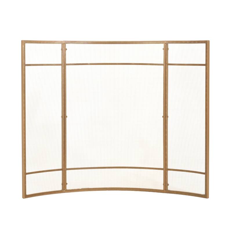 Christopher Knight Home - Regina Modern Iron Fireplace Screen with Curved Arc Design
