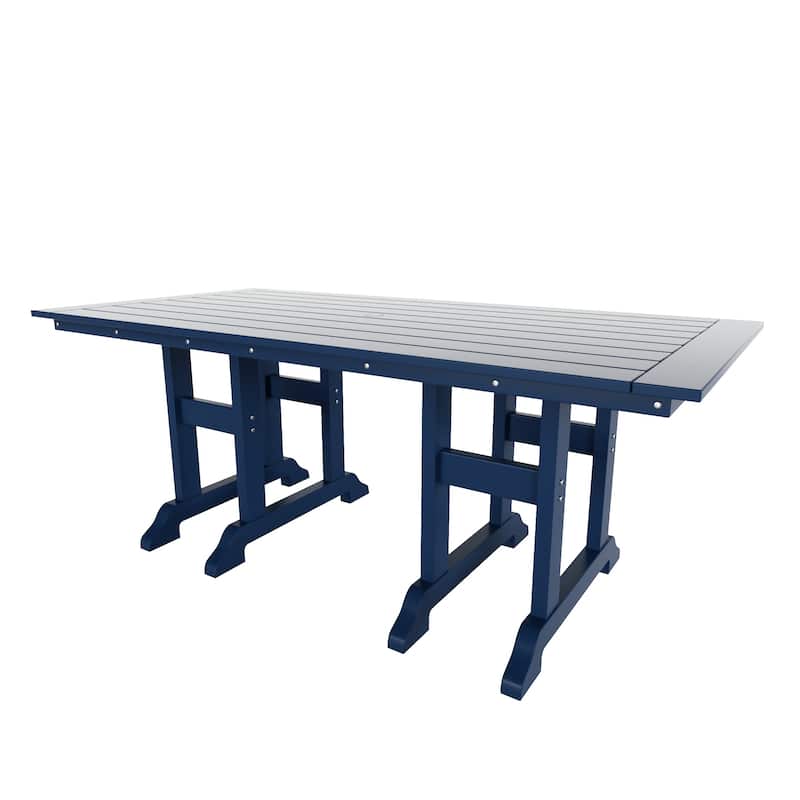 Laguna Hdpe All Weather Outdoor Patio 71" Rectangular Dining Table - Navy Blue