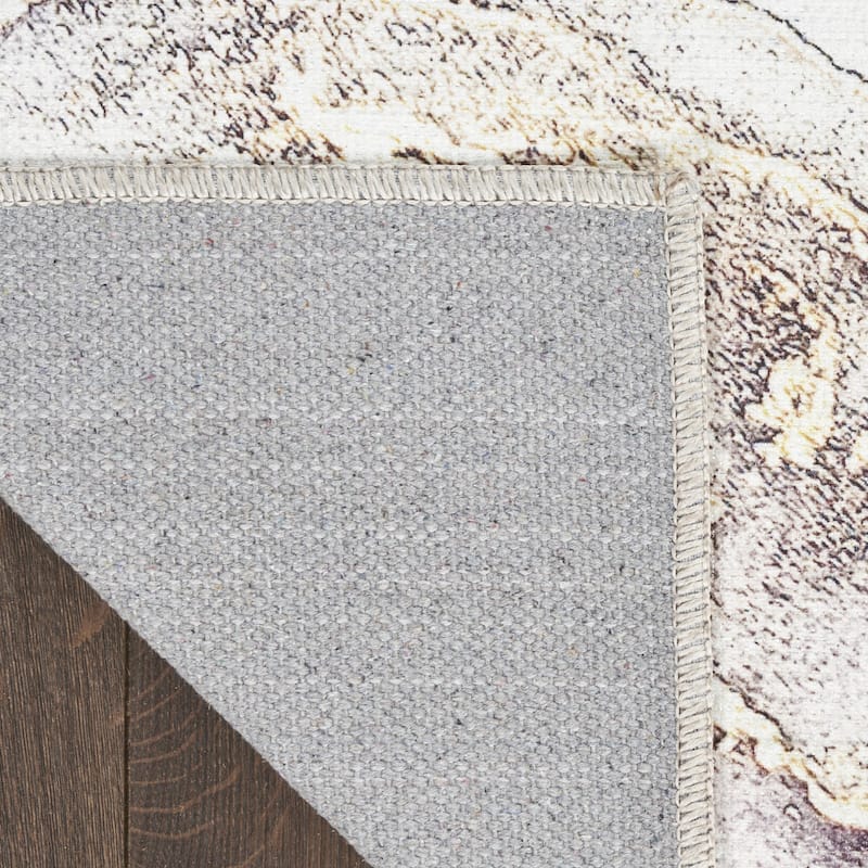 Kido Power Loomed Abstract Modern Low Pile Area Rug By HomeRoots - 87' X '63' X '0.25