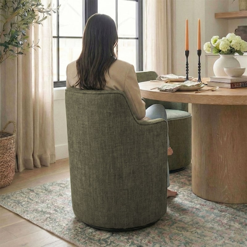 19" Upholstered Swivel Dining Chair(Set of 4)