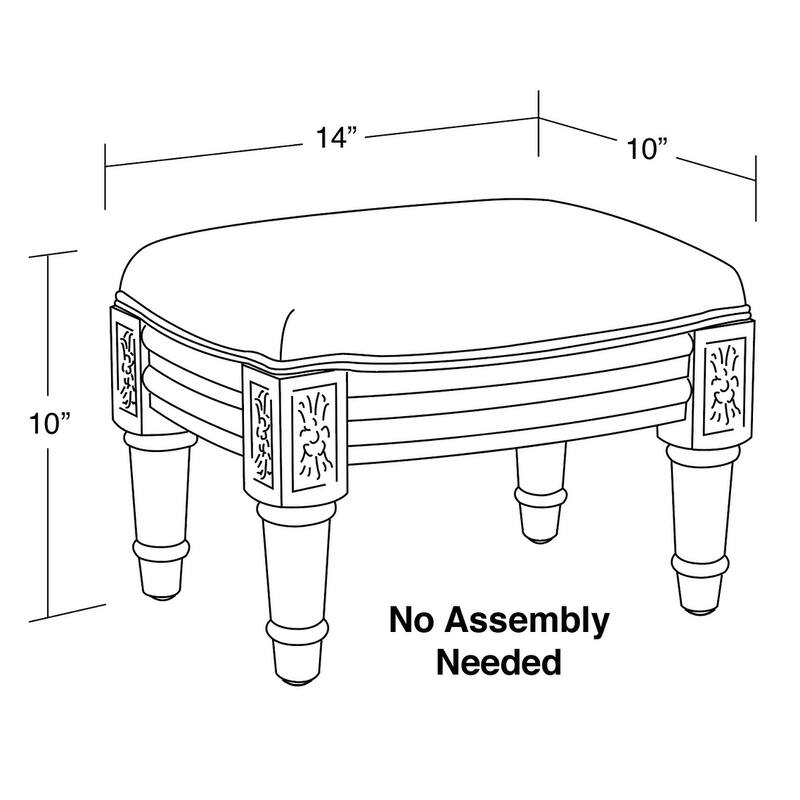 Grey Tuscan Floral Footstool with wood stained finish Bed Bath