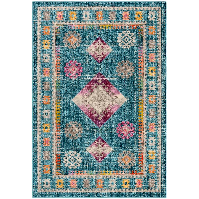 SAFAVIEH Madison Roseann Vintage Boho Diamond Medallion Rug