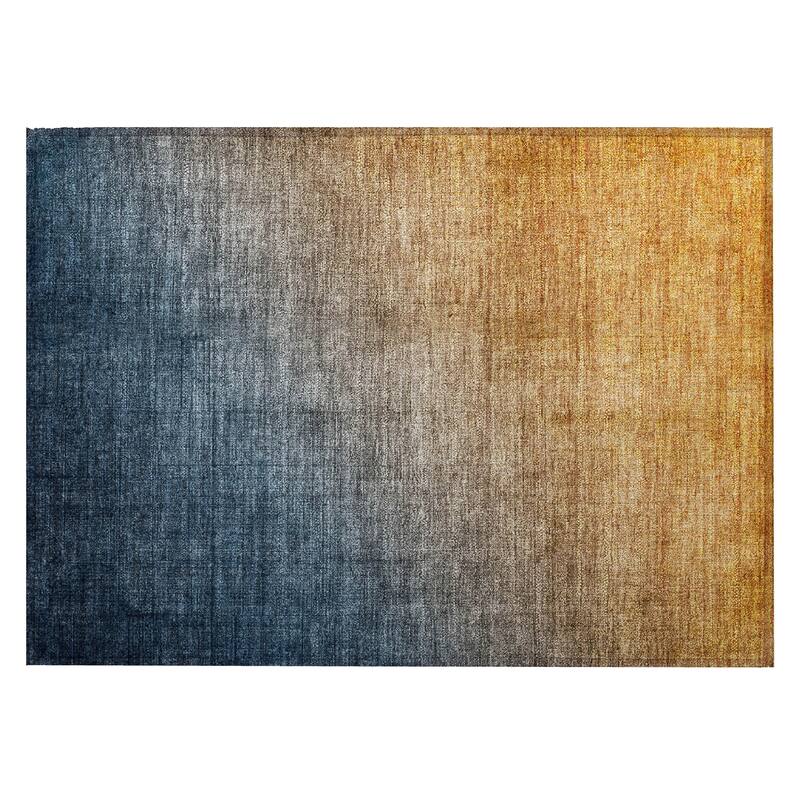 Machine Washable Indoor/ Outdoor Modern Ombre Chantille Rug
