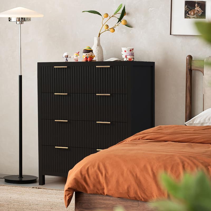 Wooden 4-Drawer Storage Cabinet Dresser