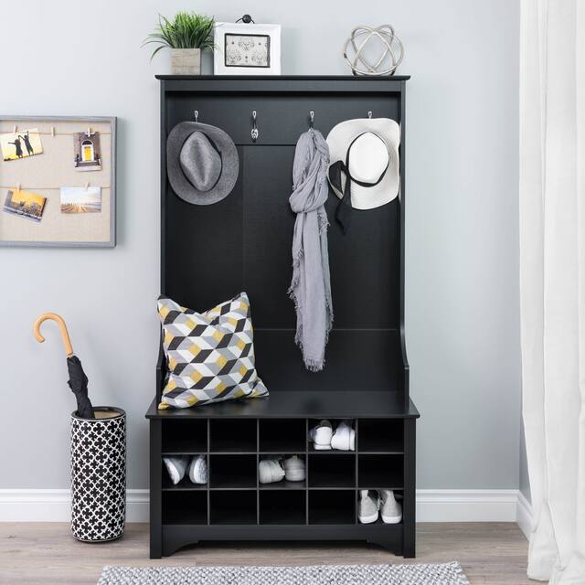 Prepac Hall Tree with Bench and Shoe Storage