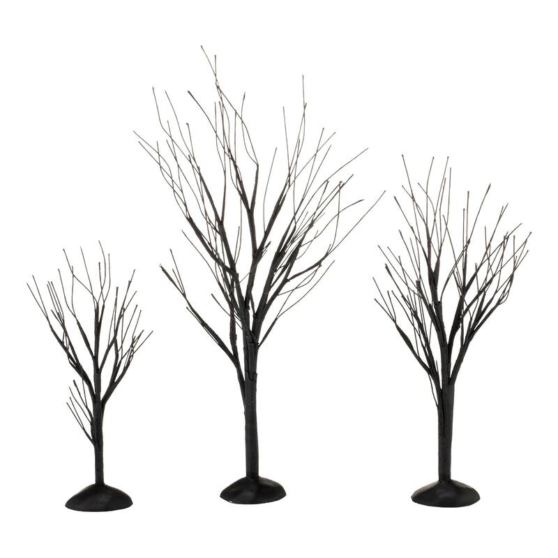 Department 56 Village Halloween Black Bare Branch Trees Accessory - Set of 3 - 4033851