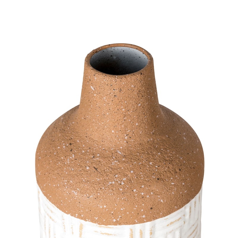 Glitzhome Set of 3 Boho Farmhouse Decorative Table/Floor Metal Vases