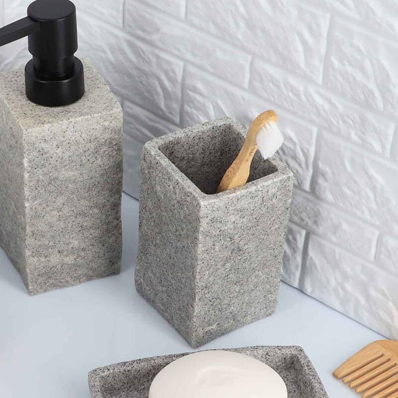 Collection Stone Effect Bath Accessory Set-4 pieces