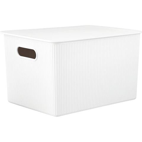 Storage Bin with Matching Lid - 15"W x 9"H x 11.5"D