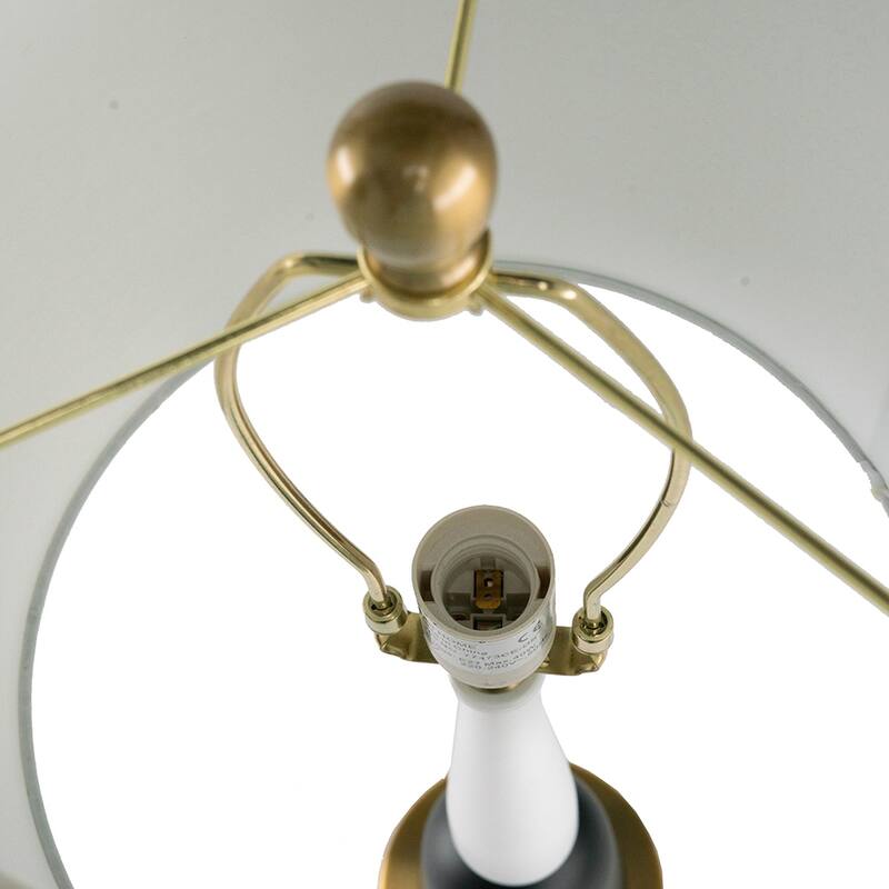 11x11x30.2" Metal Table Lamp with a cylinder hardback shade