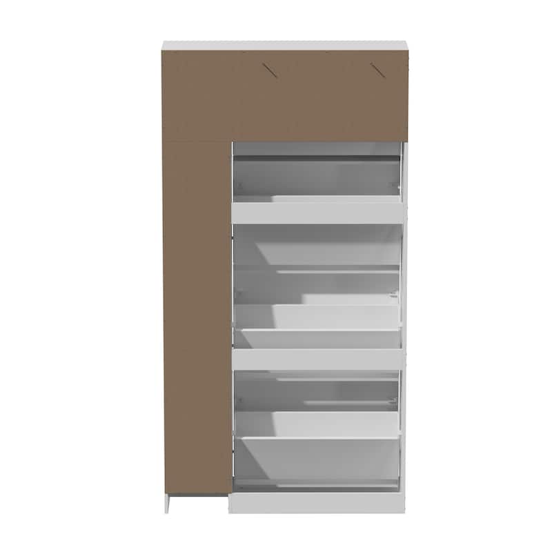 Shoe Cabinet Vertical Shoe Rack with Attached Mirror Compact Design - 31.5"X61.2"