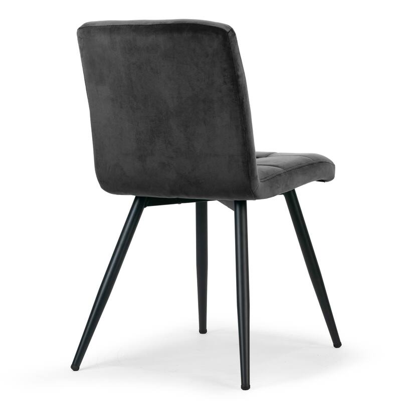 Set of 2 Anika Black Velvet Dining Chair with Stitching