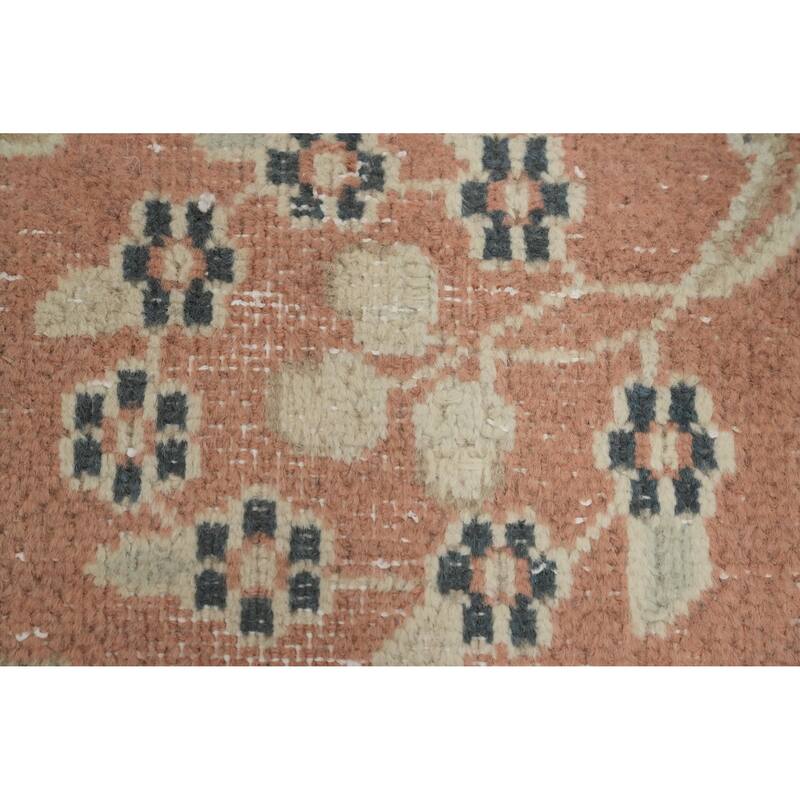 Hand Knotted Oriental 100% Wool Carpet Traditional Floral Oranges & Rust Kerman Area Rug - 9' 6'' X 6' 6''