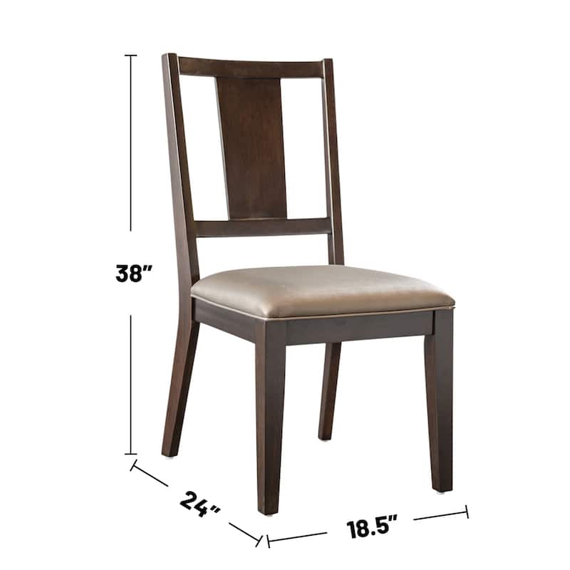Set of 2 Upholstered Dining Chairs with Faceted Panel Back