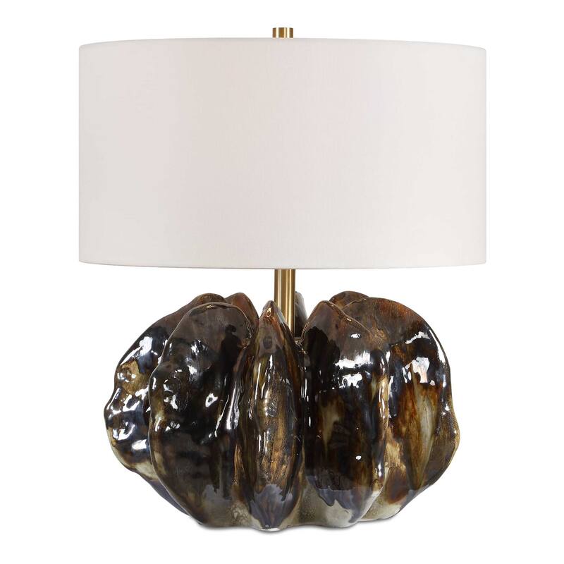 Uttermost Jaudon Brown Glass Table Lamp - 19.00" W x 23.00" H x 19.00" D