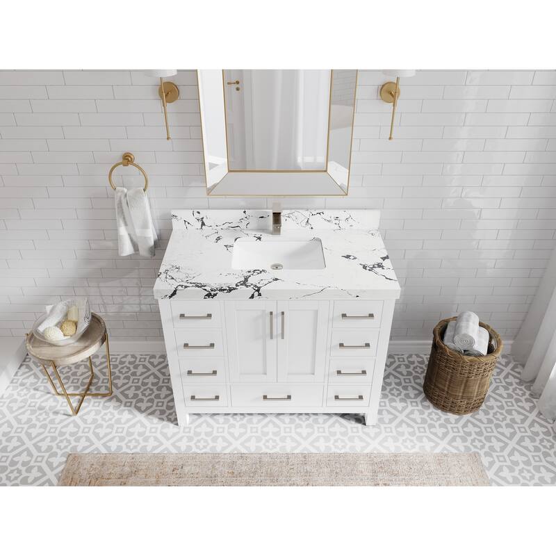 Willow Collections 42 in. W x 22 in. D Malibu Single Sink Bathroom Vanity with Countertop