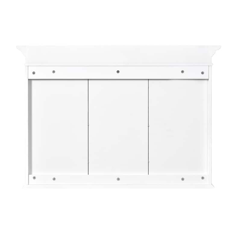 40" Medicine Cabinet with Mirror, Wall Mounted Bathroom Storage Cabinet with Mirror Door, Glass Door and Adjustable Shelves
