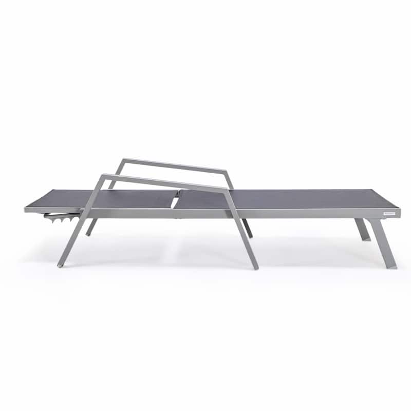 LeisureMod Set of 2 Stackable Beach Pool Sunbathing Chaise Loungers - Adjustable Outdoor Sun Lounge Chairs for Patio Backyard