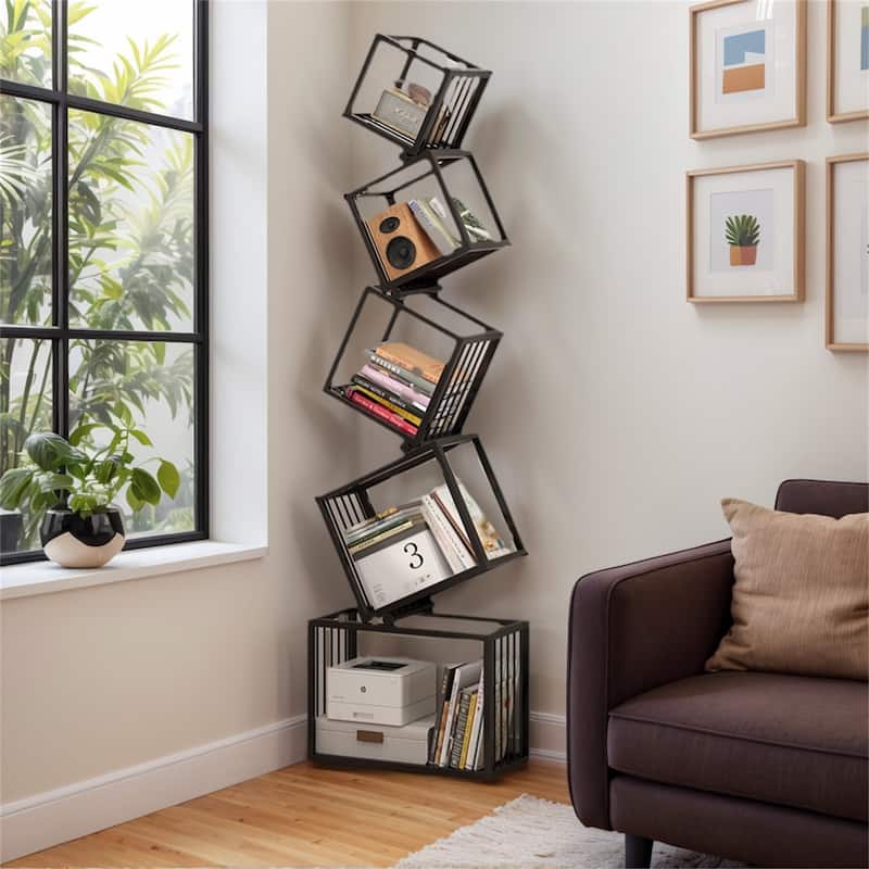 Metal Creative Corner Floor Shelf Special-shaped Display Shelf Wall Bookshelf
