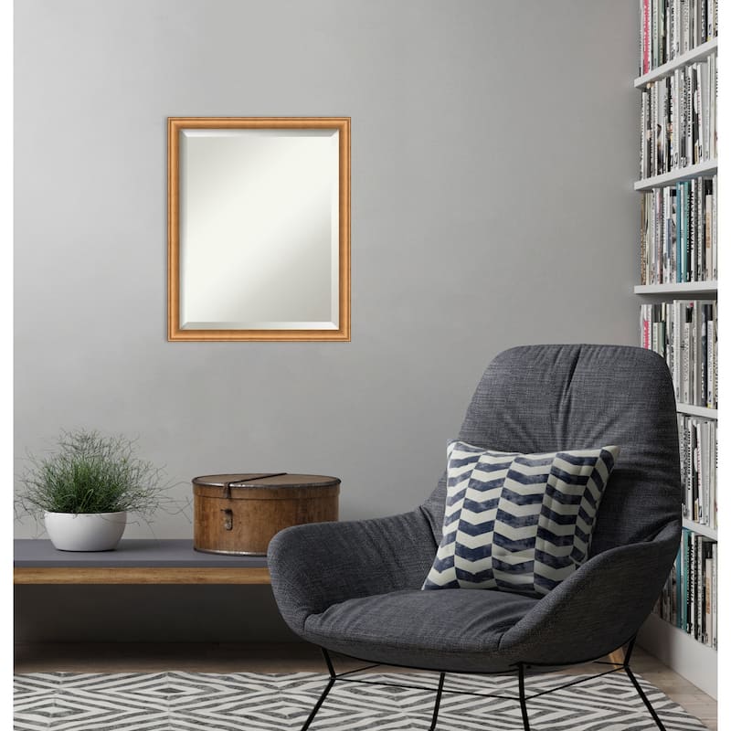 Salon Scoop Beveled Wood Framed Wall Mirror