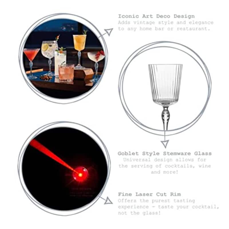 Bormioli Rocco America'20s 8.5 oz. All Purpose Stem ,Set of 4