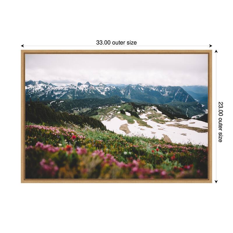 Kate and Laurel Sylvie Snow Covered Mountain Landscape Framed Canvas by Patricia Hasz of Patricia Rae Photography
