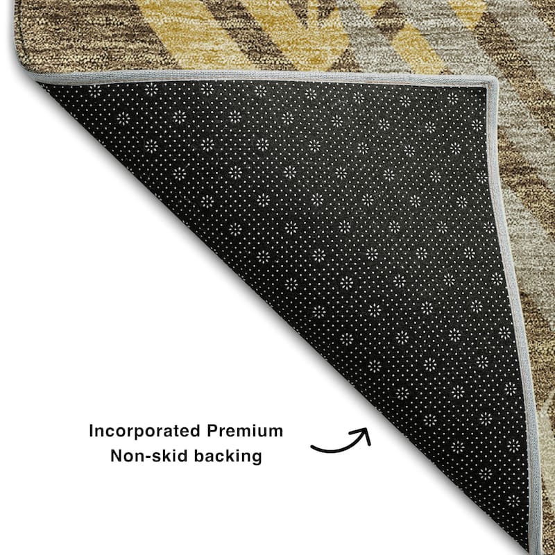 Premium Washable Super Soft Farmhouse Leaves Mayfield Rug
