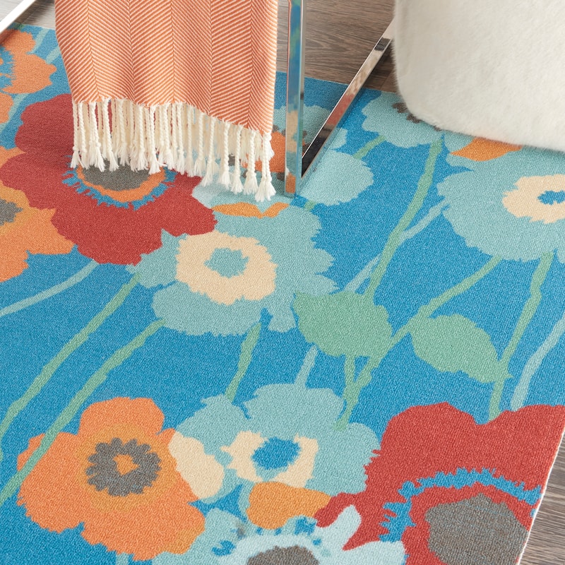 Waverly Sun N' Shade Floral Transitional Indoor/Outdoor Area Rug
