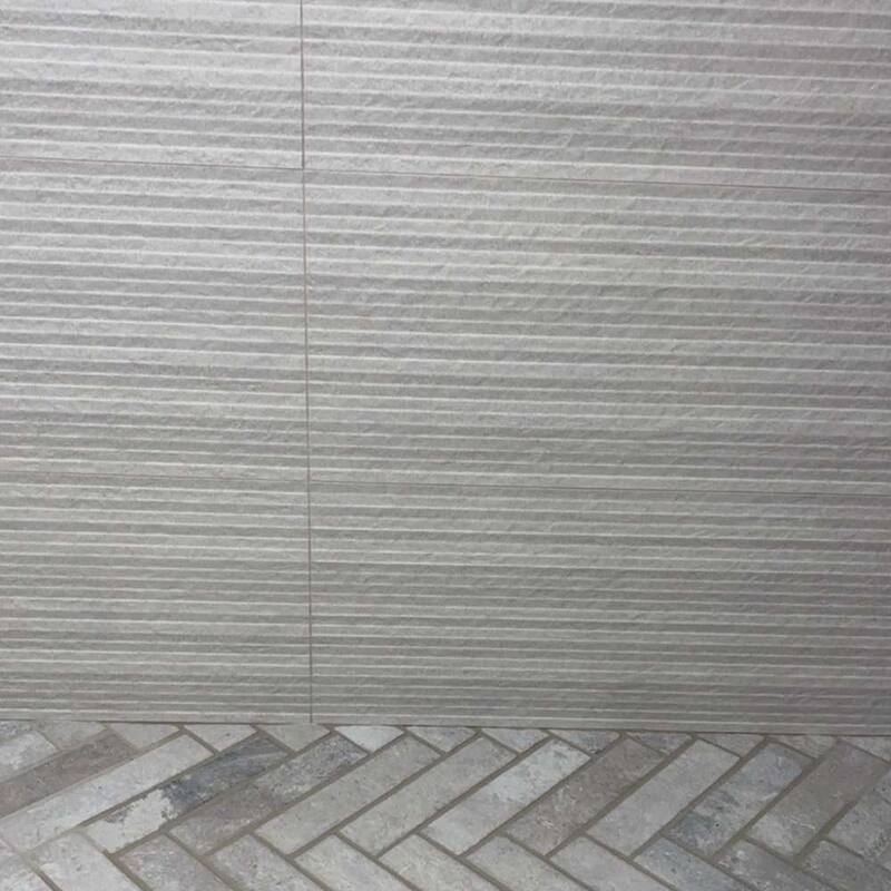 Crete 12x40 Matte Ceramic Relief Wall Tile - Large Format