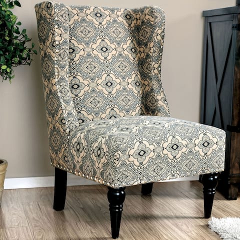 Furniture of America Vier Contemporary Fabric Wingback Accent Chair