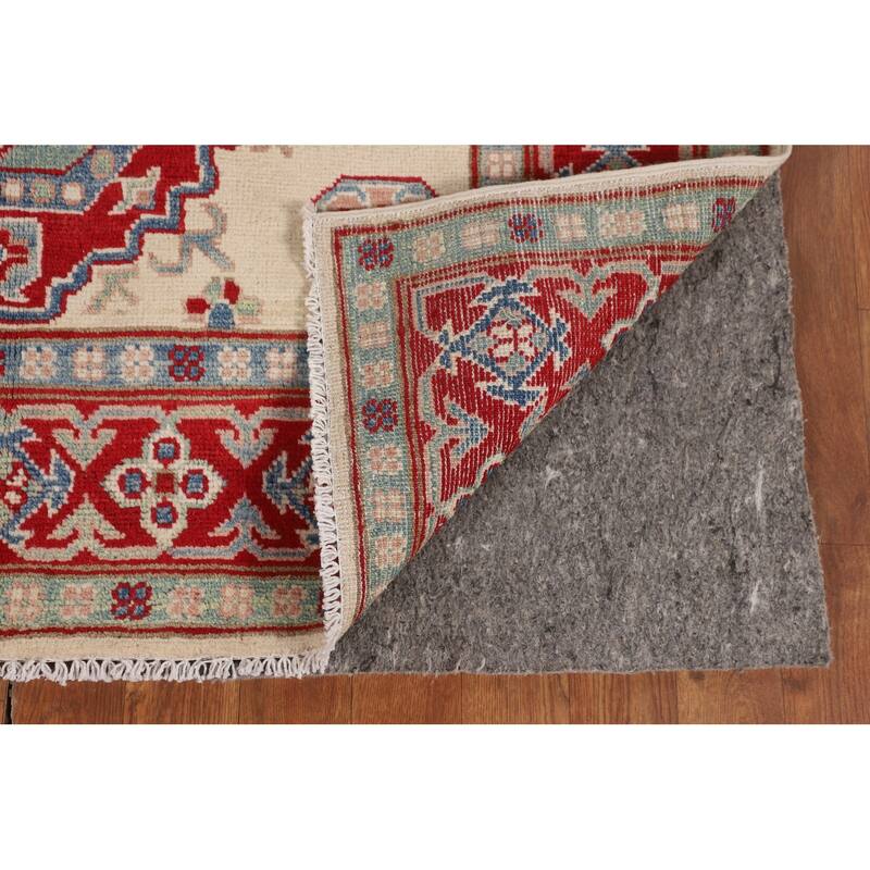 Kazak Area Rug Hand-Knotted Wool Carpet - 4'3" x 6'0"