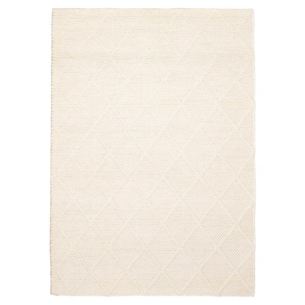 ECARPETGALLERY Braid weave Sienna Cream Wool Rug - 4'7 x 6'6