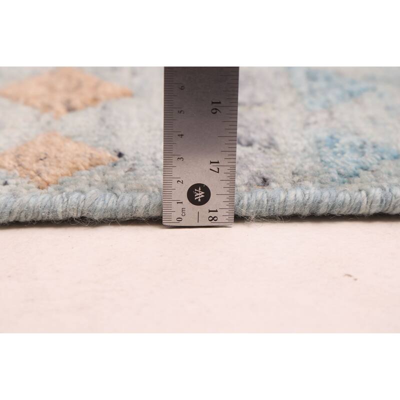 ECARPETGALLERY Hand-knotted Tangier Light Blue Wool Rug - 8'0 x 9'7