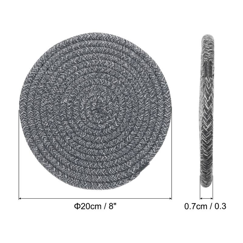 5Pcs Trivets for Hot Dishes 8 Inch for Hot Pots and Pans, Flowerpots - Dark Grey White