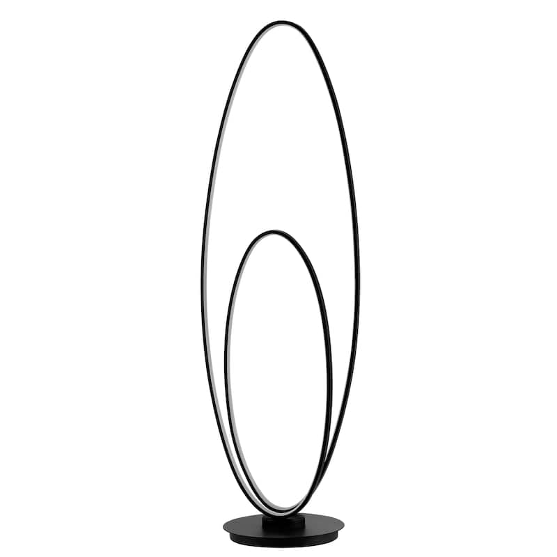 Looper 47" Metal Modern Contemporary Oval Dimmable Integrated LED Floor Lamp, Black by JONATHAN Y