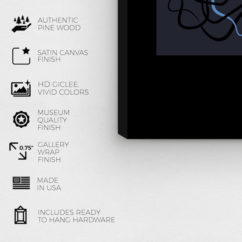 Wynwood Studio Canvas Abstract Lagom Life Poster Black and Modern & Contemporary Wall Art Canvas Print