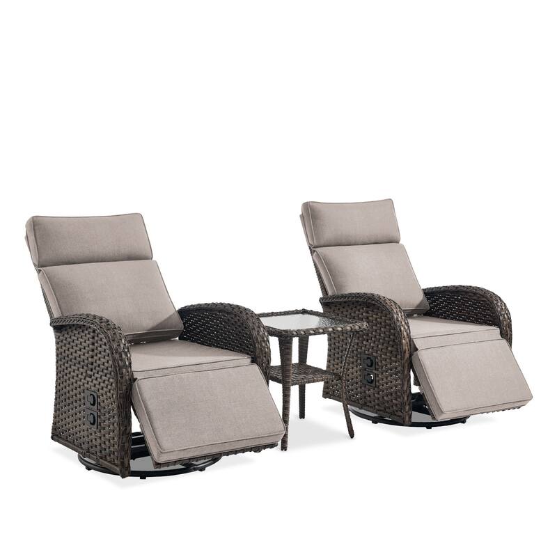 Pocassy Lounge Chair Swivel Reclining Chair with Adjustable Backrest