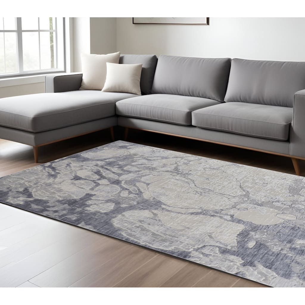 Wuseh Power Loomed Distressed Abstract Modern Non Skid Area Rug By HomeRoots - 8' x 10'
