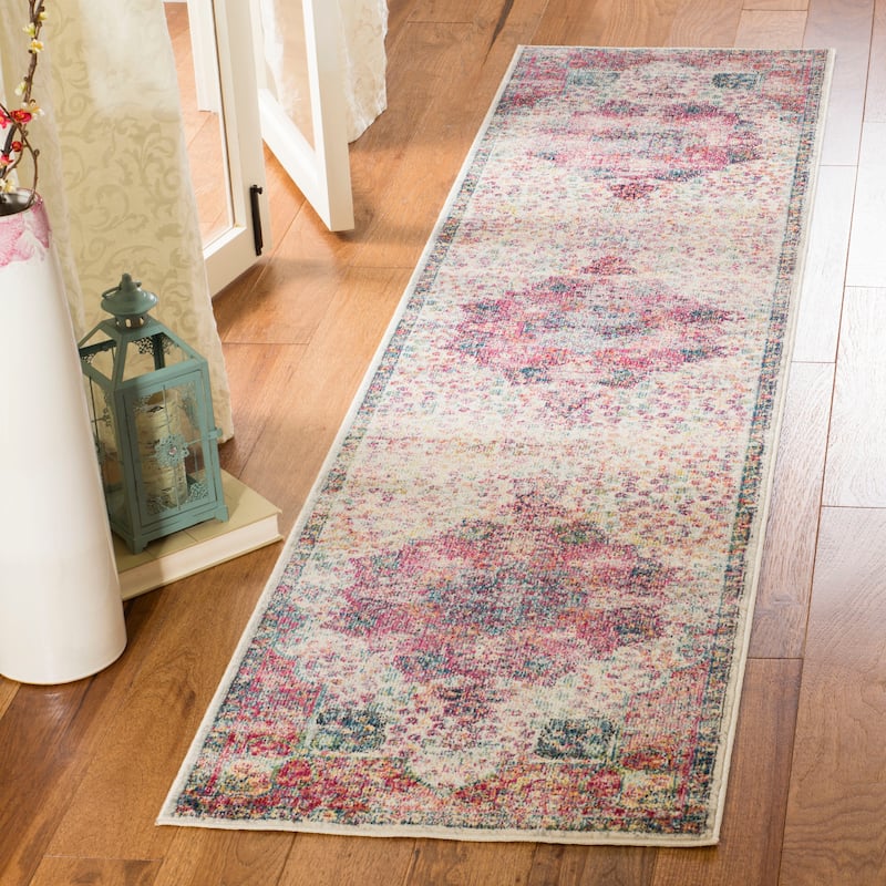 SAFAVIEH Merlot Macel Boho Oriental Rug - 2' x 6' Runner - Cream/Multi