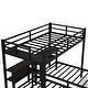 preview thumbnail 11 of 10, Black Full XL over Twin Size Metal Triple Bunk Bed with Drawers