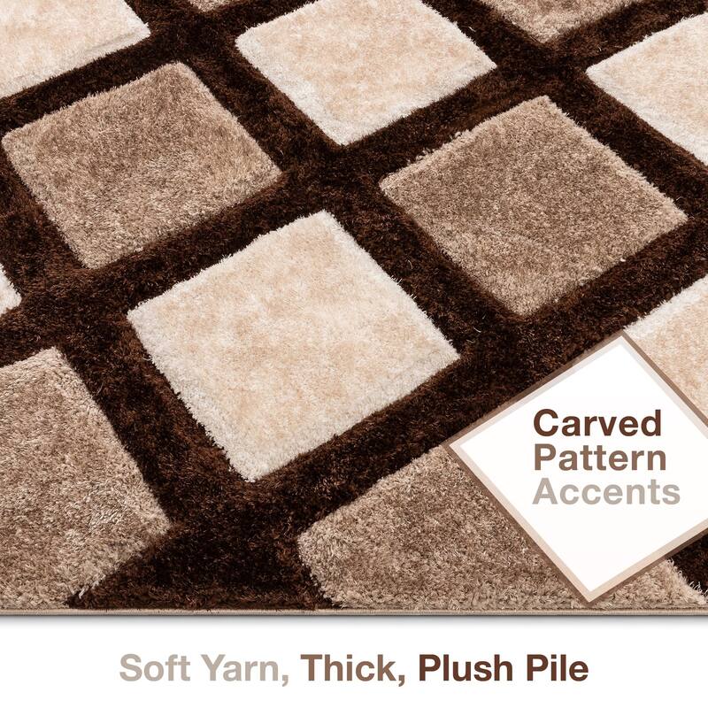 Well Woven San Francisco Posh Geometric Shag Area Rug