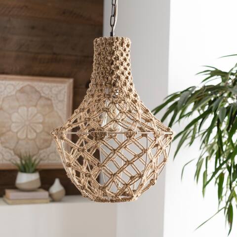 Artistic Weavers Katja Bohemian Rope Frame 1-light Pendant - 14" x 14" x 20"