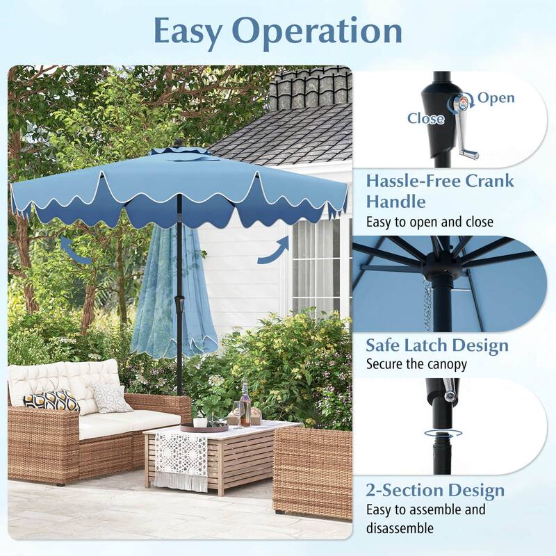 Costway 9 FT Patio Umbrella 2-Tier Market Table Umbrella with