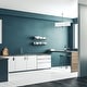 preview thumbnail 5 of 6, 4 Light Incandescent Horizontal Chandelier Matte Black with White Shade