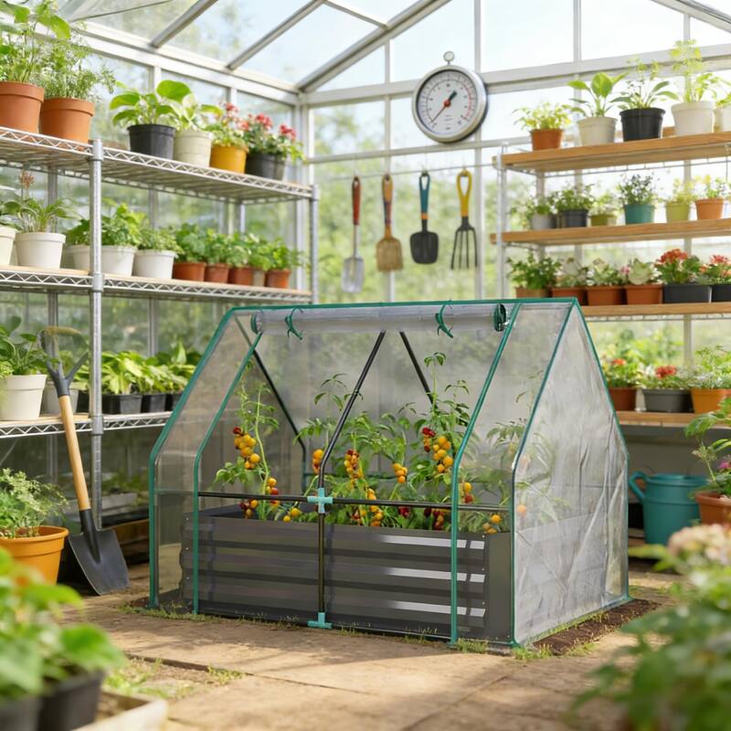 2-in-1 Raised Planter Greenhouse, Raised Garden Bed Planter Raised Bed