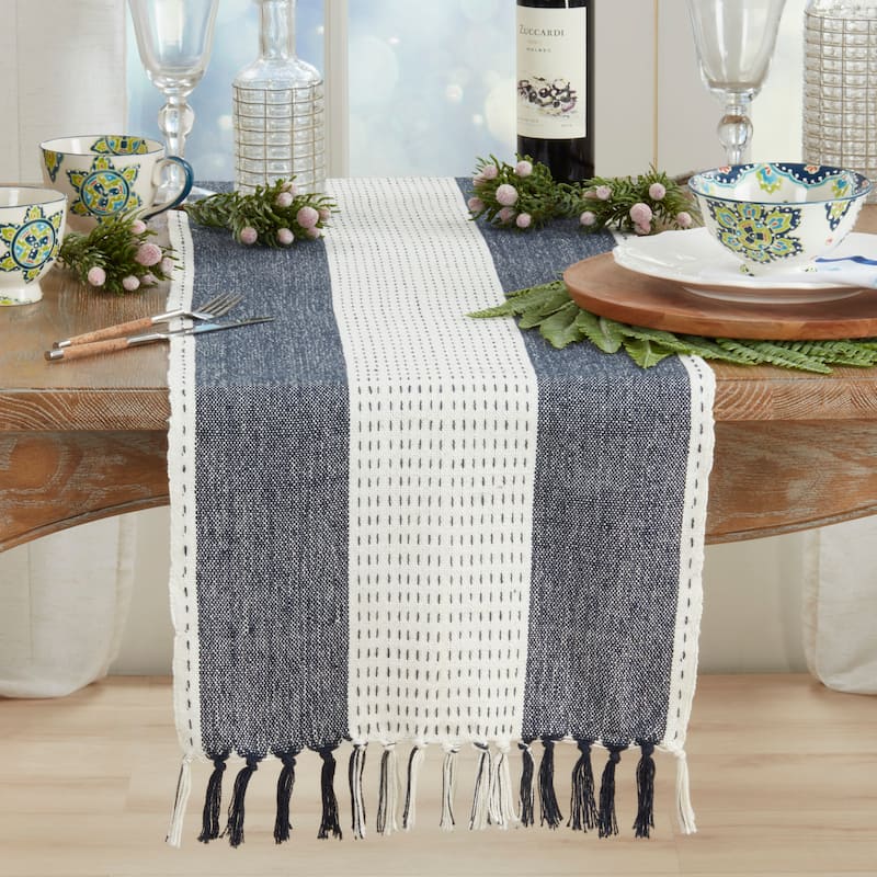 Stitched Banded Table Runner - 16"x72"