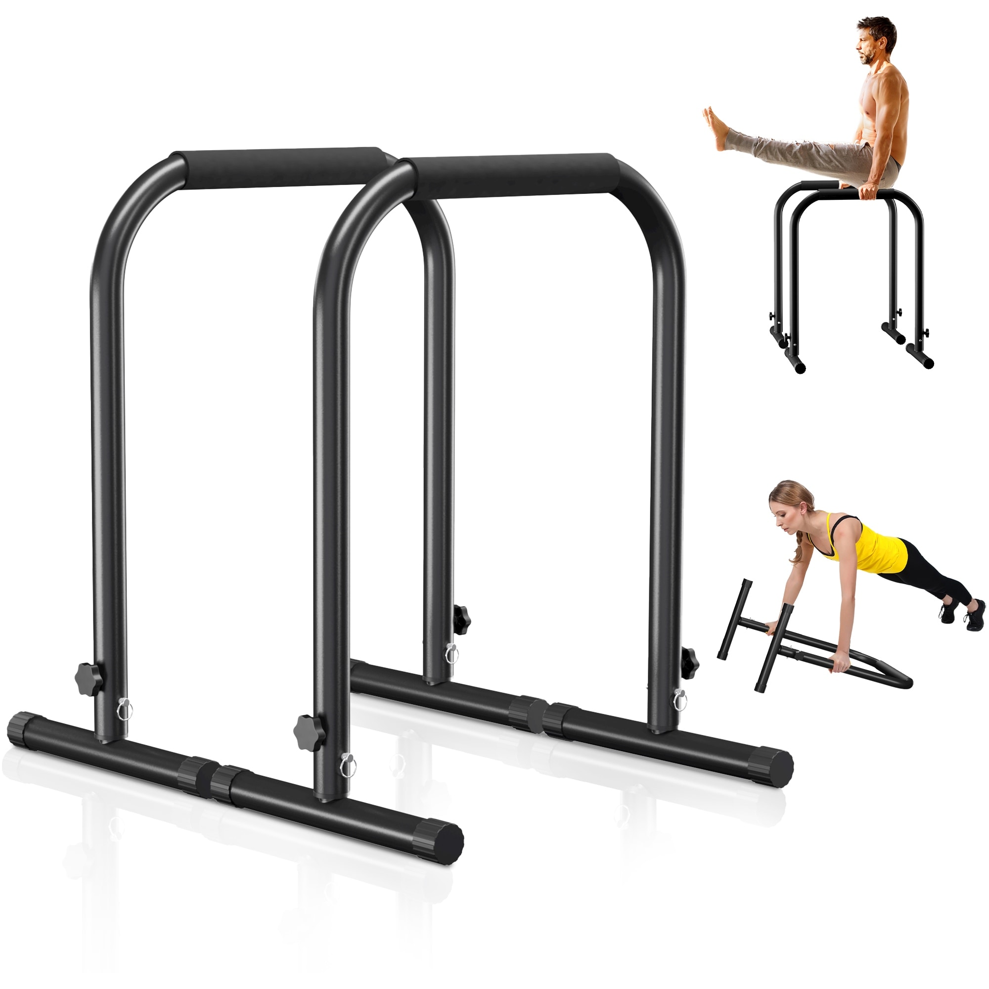 Ainfox Adjustable Dip Bar, Heavy Duty Steel Dip Stand for Home Gym Calisthenics Strength Training