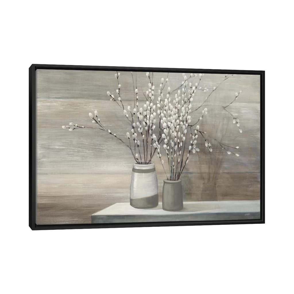 iCanvas "Willow Still Life Gray Pots" by Julia Purinton Framed Canvas Print